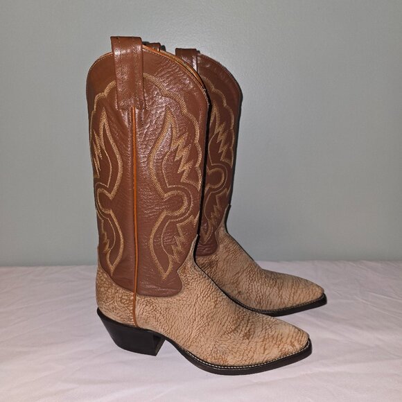 Women's Vintage Tony Lama Western Boots, Style X62615, Brown/Tan, W Size 6.5 - Picture 1 of 9